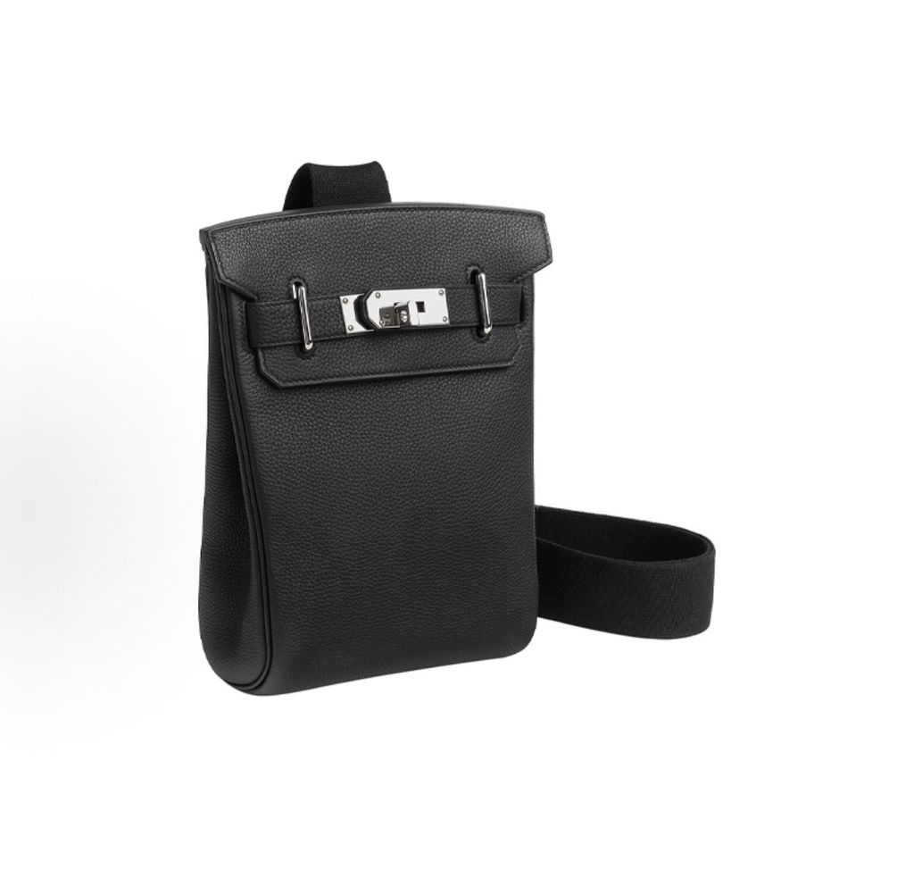Hermès Hac a Dos PM H083589CK89 Noir Togo calfskin backpack Hermès Hac a Dos PM Black Togo palladium hardware crossbody backpack Hermès H083589CK89 Noir Togo leather backpack adjustable canvas strap