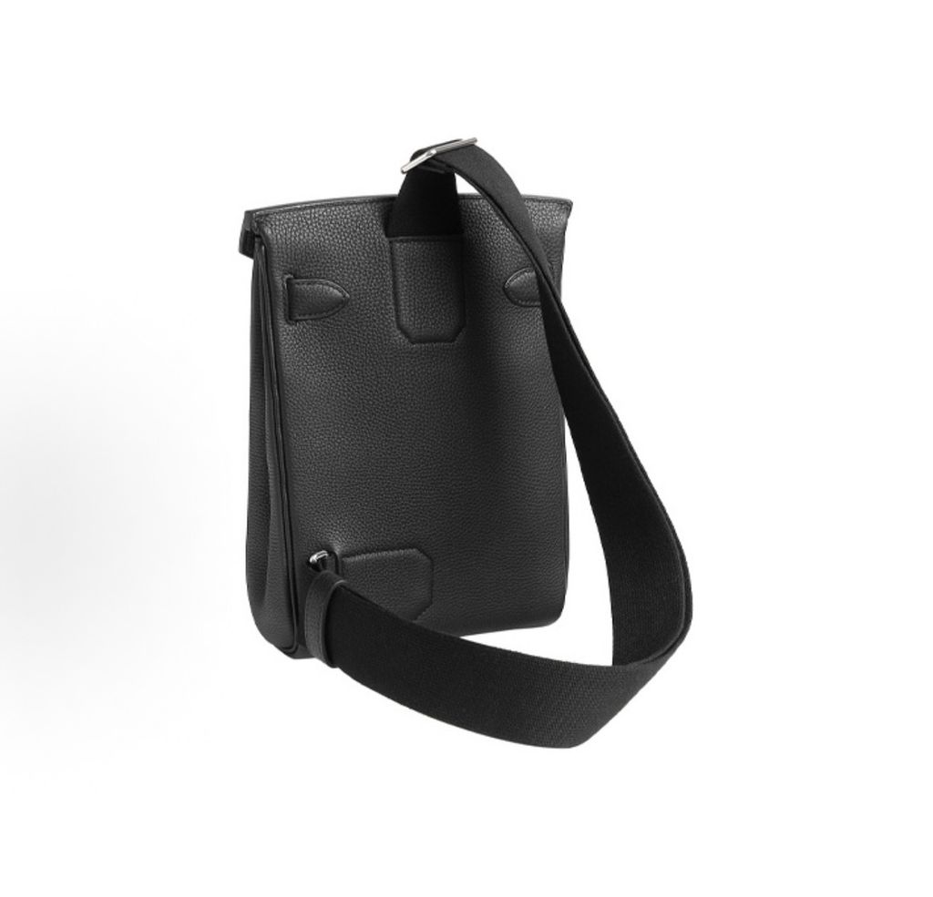 Hermès Hac a Dos PM H083589CK89 Noir Togo calfskin backpack Hermès Hac a Dos PM Black Togo palladium hardware crossbody backpack Hermès H083589CK89 Noir Togo leather backpack adjustable canvas strap