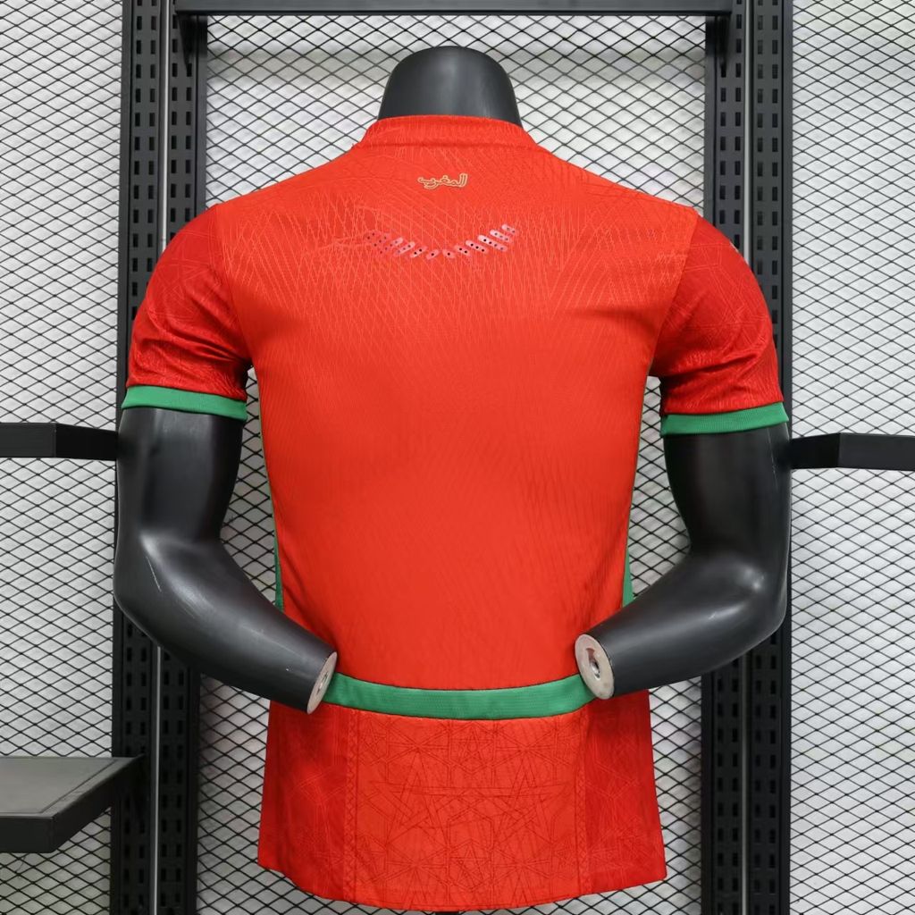 Morocco Red Home Player Version Football Jersey