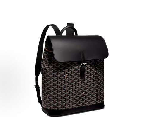 Goyard Alpin MM Backpack ALPIN2MMLTY01CL01P Black Goyardine canvas Goyard Alpin MM Black backpack Goyardine canvas Clamecy cowhide palladium hardware Goyard ALPIN2MMLTY01CL01P Black Alpin MM backpack 15 inch padded interior pocket