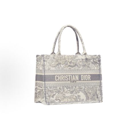 Dior Medium Book Tote M1296ZTDT M932 Gray Toile de Jouy tiger embroidery Dior Book Tote Gray Toile de Jouy M1296ZTDT M932 embroidered canvas tote bag Dior M1296ZTDT M932 Gray tiger botanical embroidery Medium Book Tote