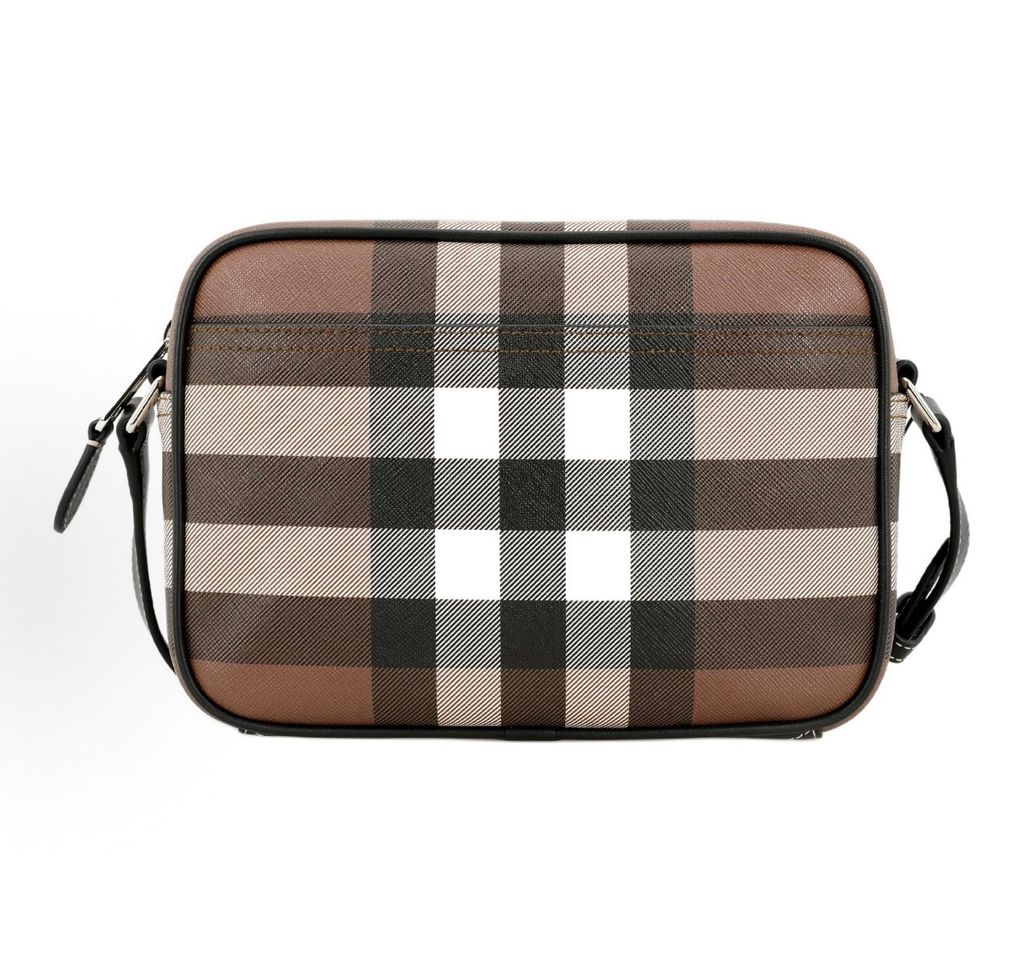 Burberry Paddy Check Crossbody Bag 80491451 Dark Birch Brown Burberry Paddy Bag Dark Birch Brown check men's messenger crossbody bag Burberry 80491451 Dark Birch Brown check leather trim shoulder bag