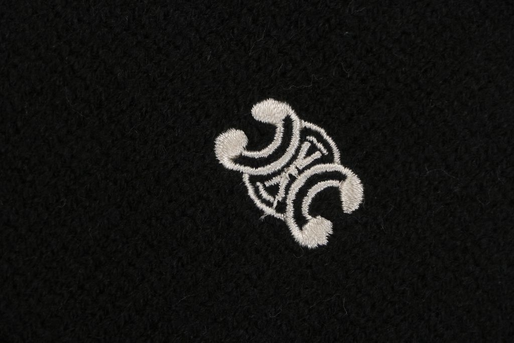 CELINE Wool Blend Triomphe Logo Knit Sweater