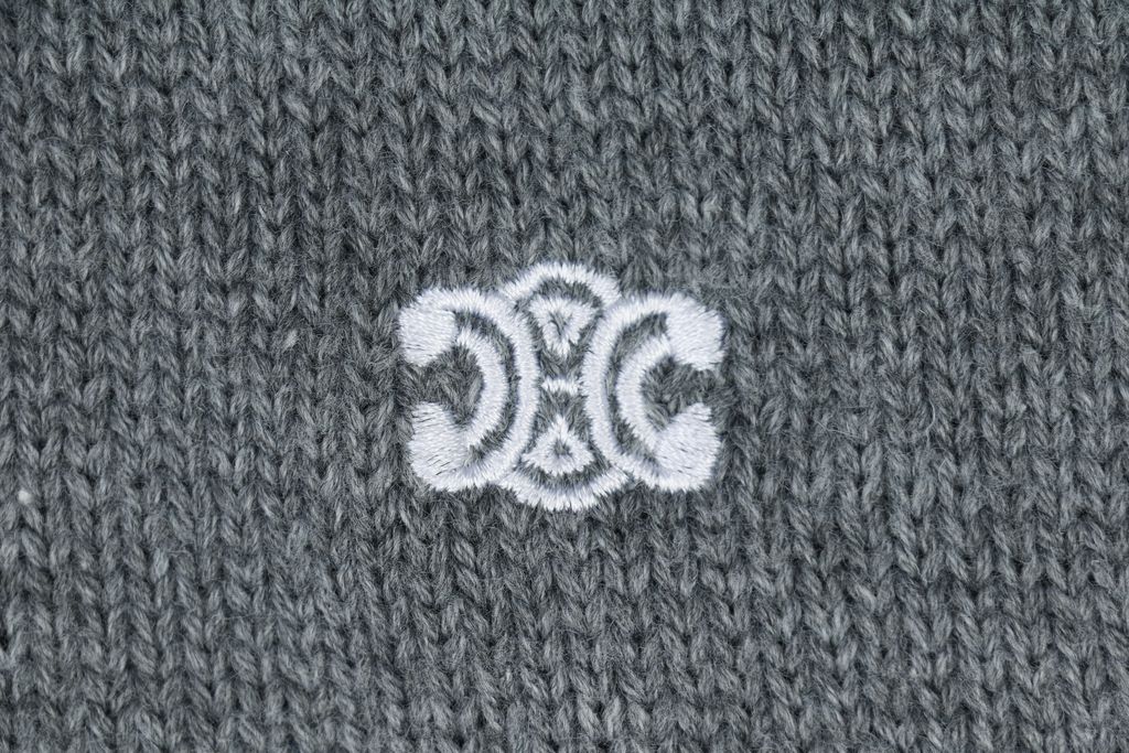 CELINE Wool Blend Triomphe Logo Knit Sweater