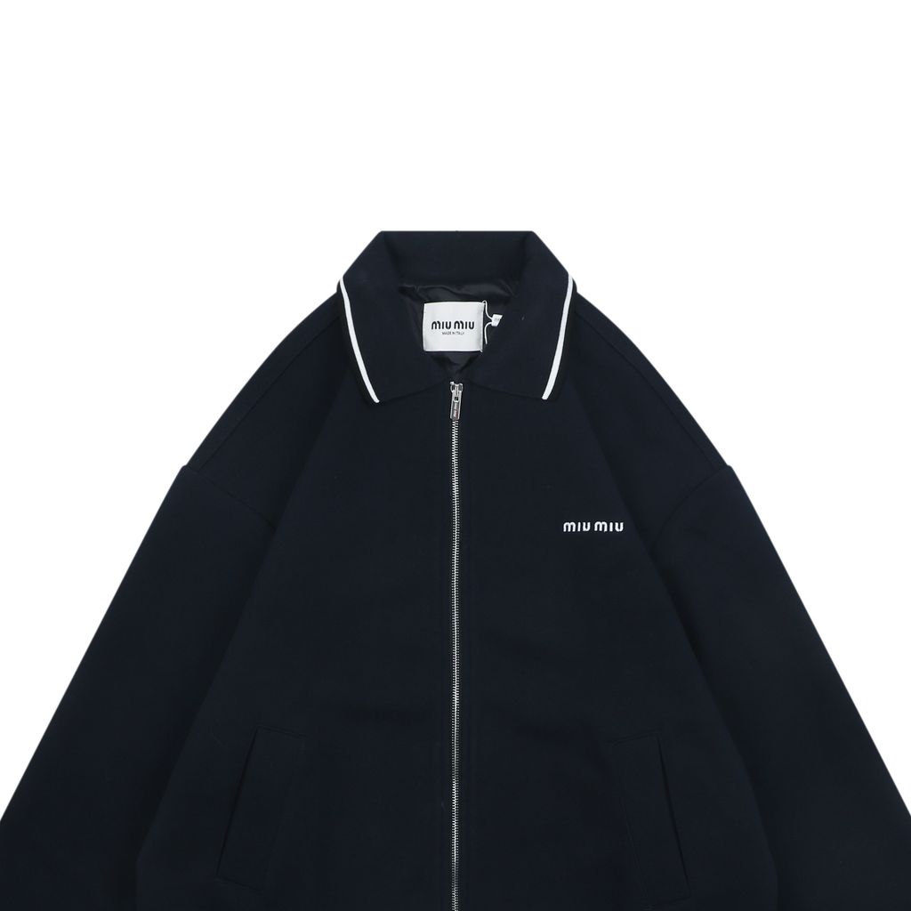 Miu Miu Double Face Wool Rib Collar Jacket