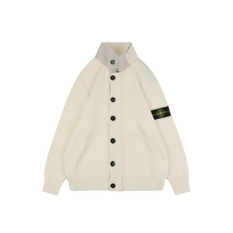 Stone Island Beige Compass Sleeve Badge Wool Jacket