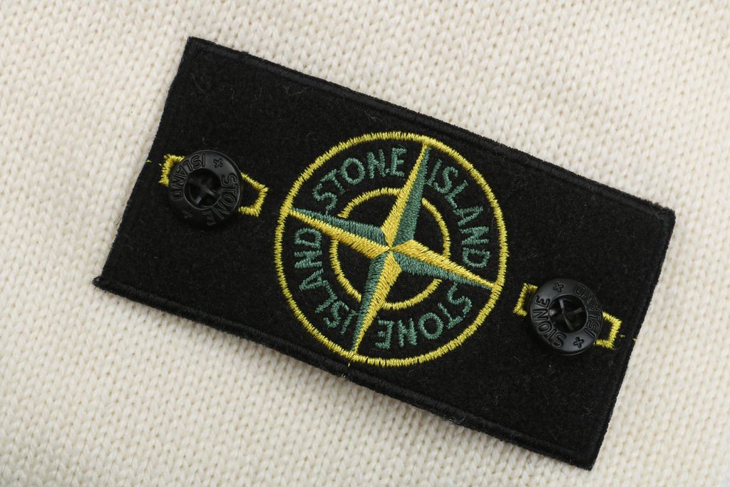 Stone Island Beige Striped Wool Outerwear Jacket