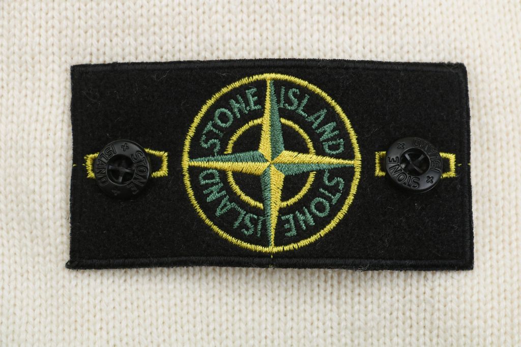 Stone Island Beige Striped Wool Outerwear Jacket