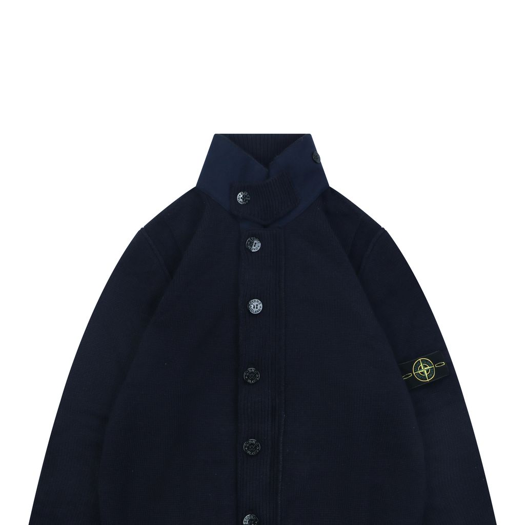 Stone Island 100% Sheep Wool Panelled Jacket Navy