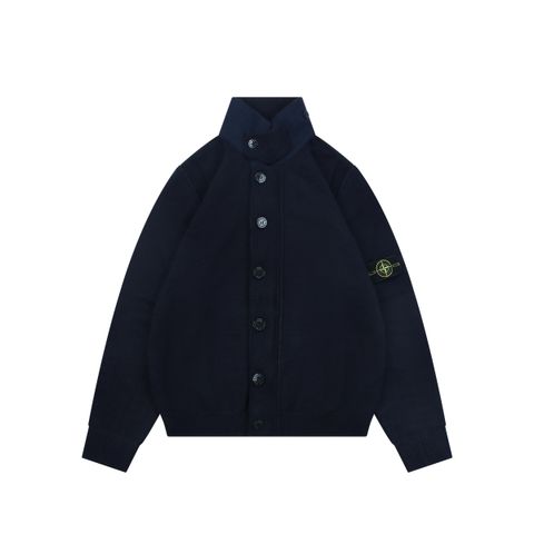 Stone Island Navy Compass Sleeve Badge Wool Jacket
