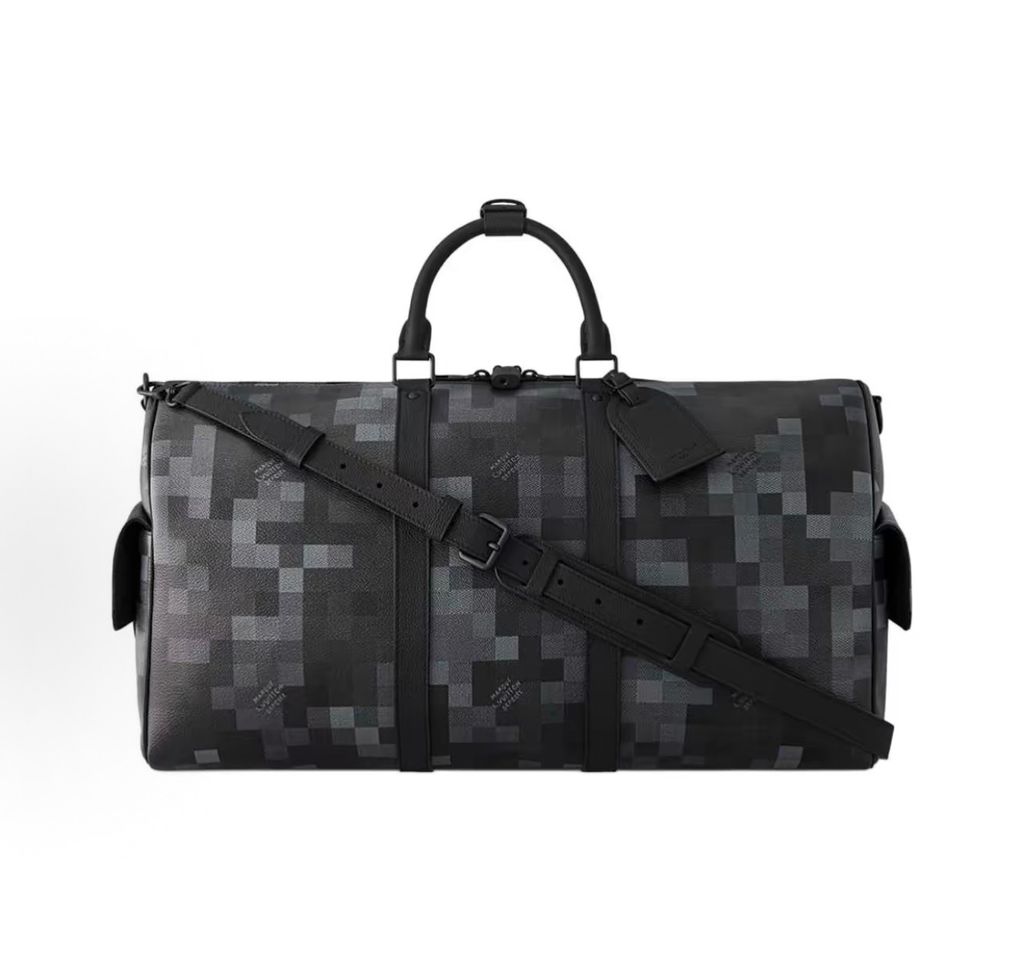 Louis Vuitton Keepall Bandoulière 50 M14957 Damoflage Black Travel Bag