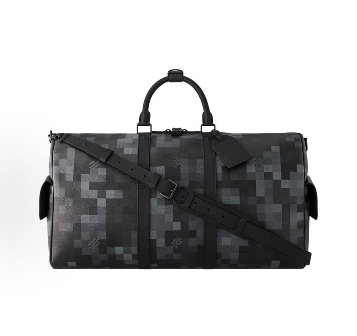 Louis Vuitton Keepall Bandoulière 50 M14957 Damoflage Black Travel Bag