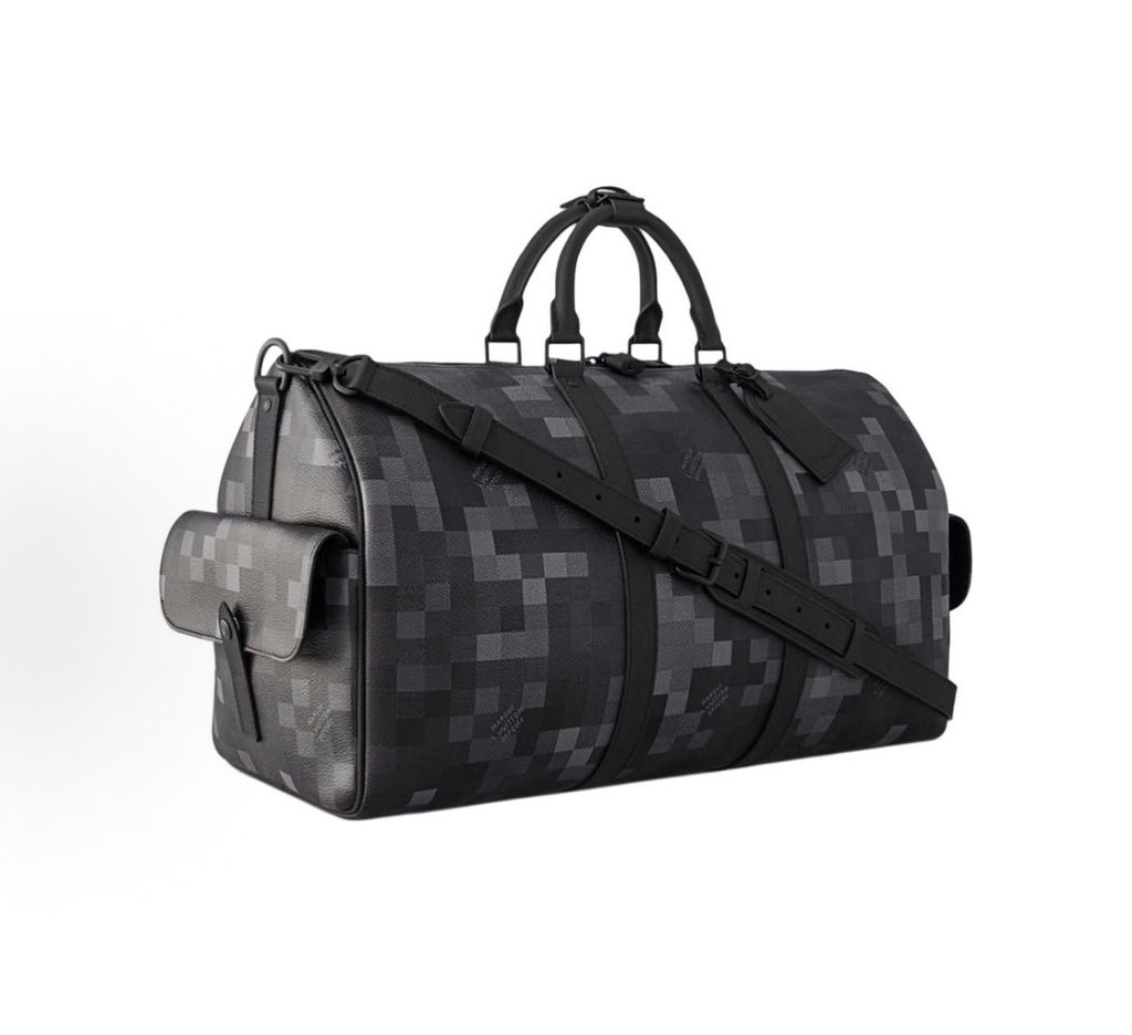 Louis Vuitton Keepall Bandoulière 50 M14957 Damoflage Black Travel Bag