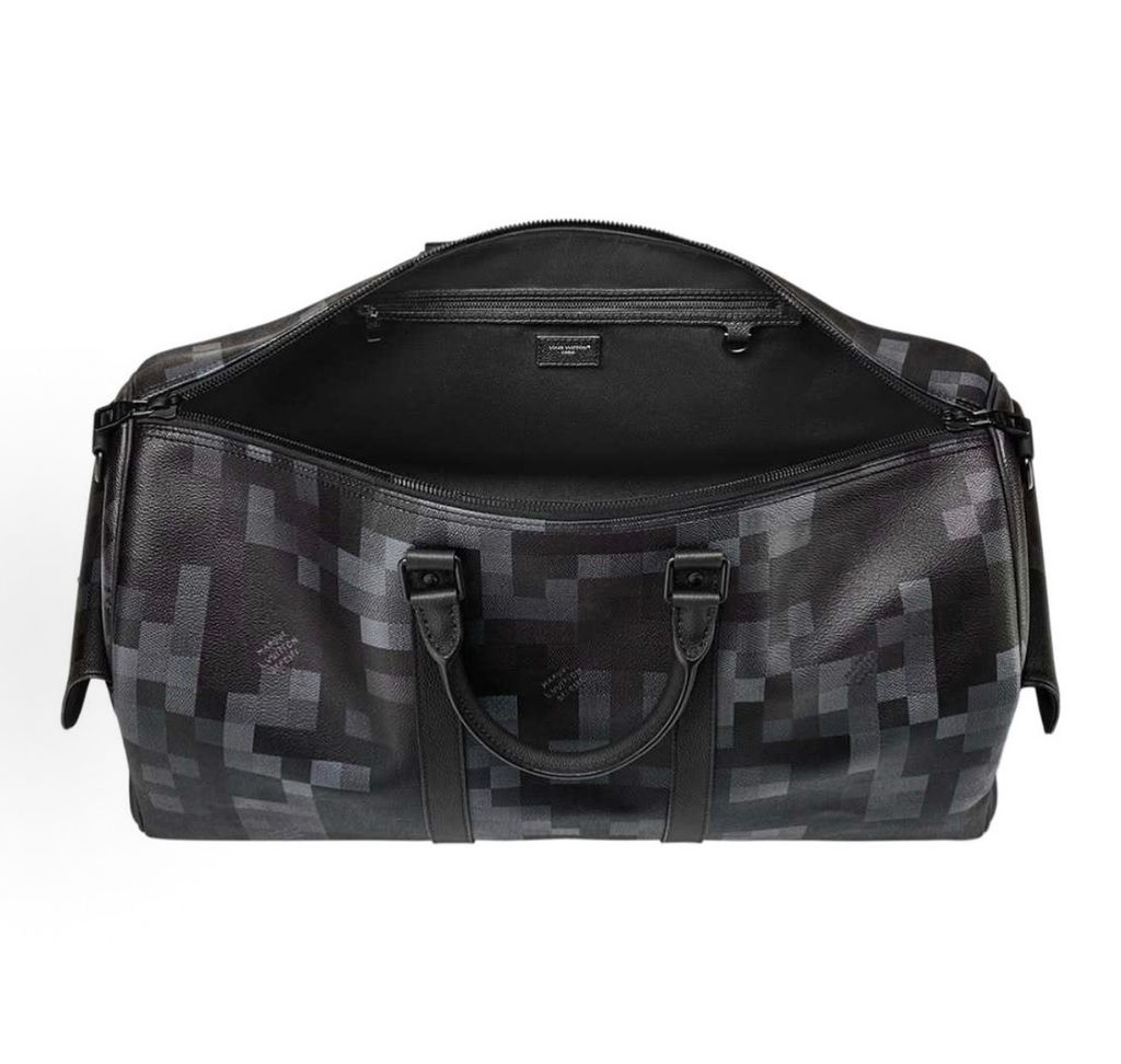 Louis Vuitton Keepall Bandoulière 50 M14957 Damoflage Black Travel Bag