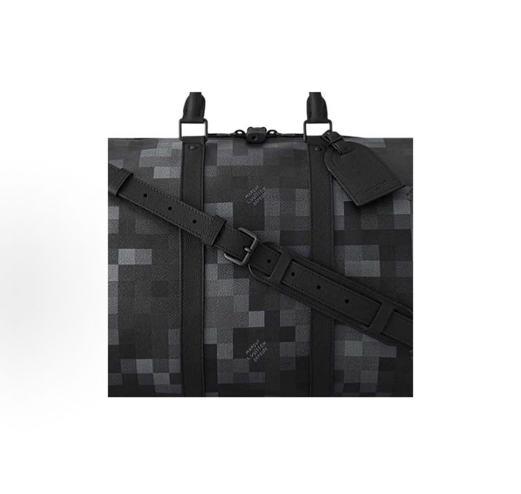 Louis Vuitton Keepall Bandoulière 50 M14957 Damoflage Black Travel Bag