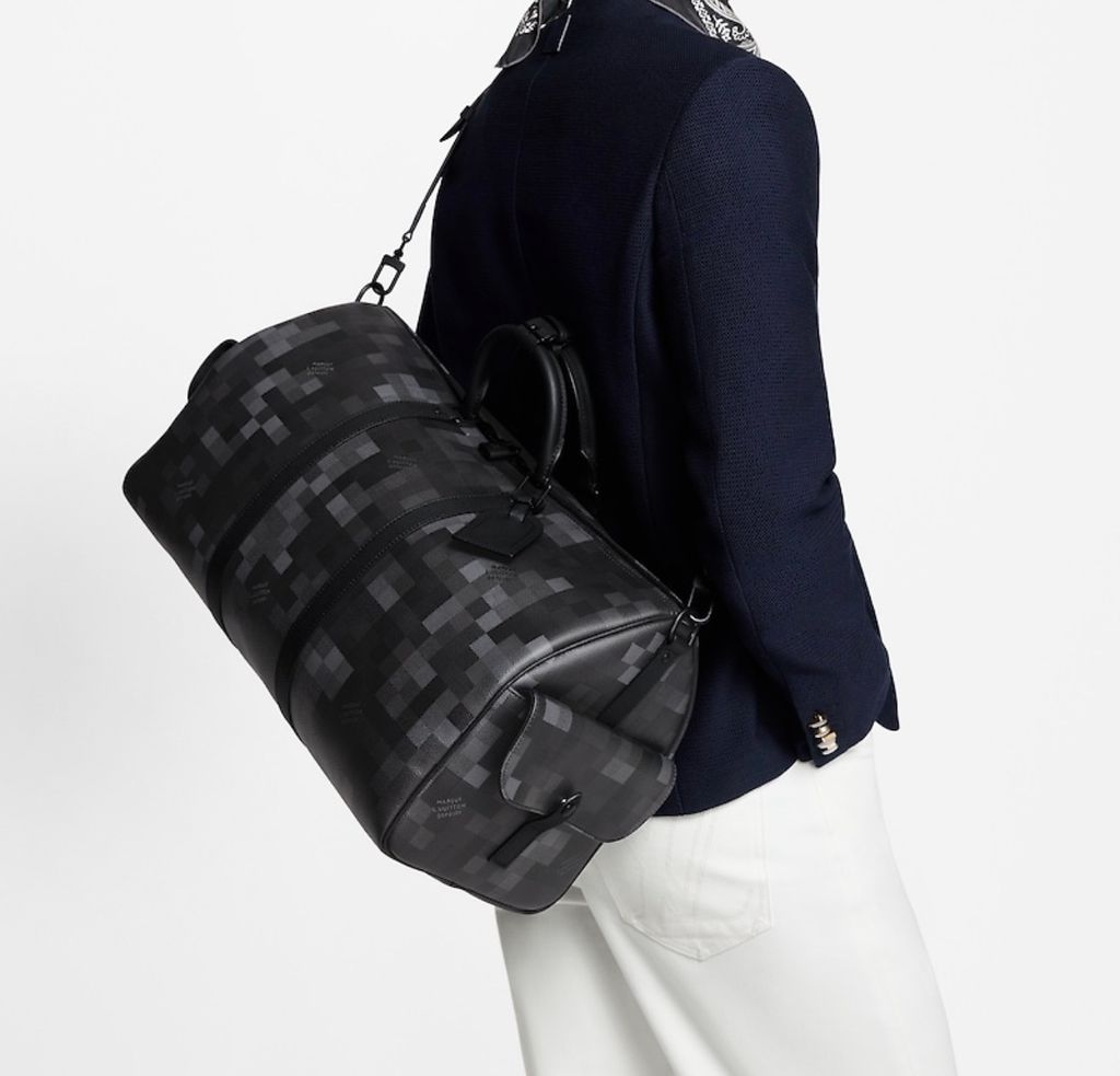 Louis Vuitton Keepall Bandoulière 50 M14957 Damoflage Black Travel Bag