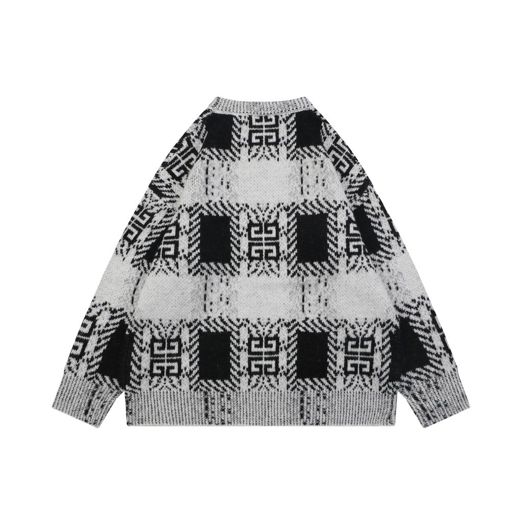 Givenchy 4G geometric crew neck sweater blended knit relaxed fit jacquard pullover unisex luxury knitwear S-XL