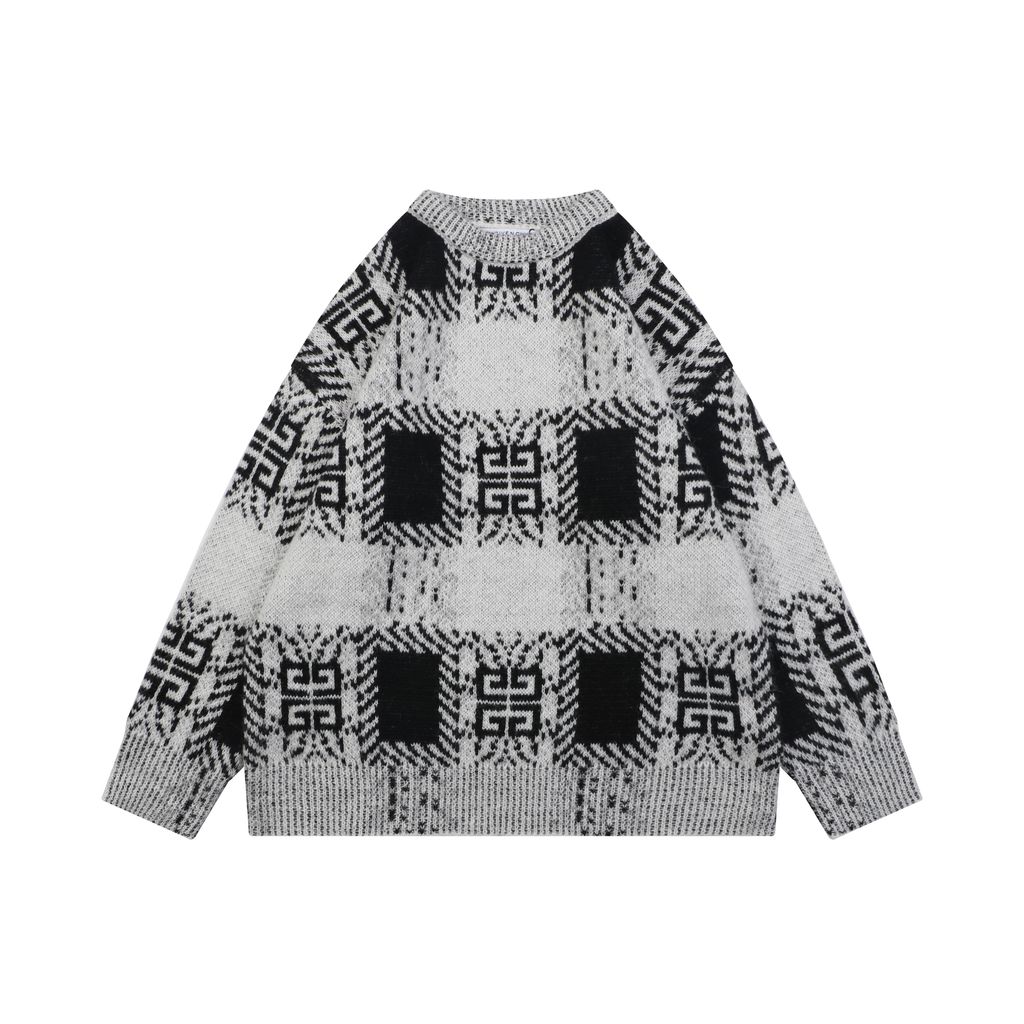 Givenchy 4G geometric crew neck sweater blended knit relaxed fit jacquard pullover unisex luxury knitwear S-XL