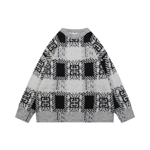 Givenchy 4G geometric crew neck sweater blended knit relaxed fit jacquard pullover unisex luxury knitwear S-XL
