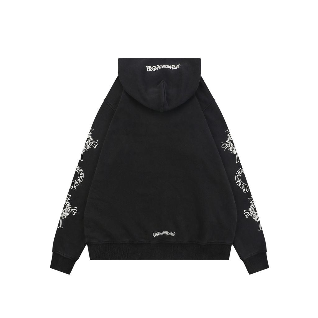 Chrome Hearts Friends and Family hoodie 430g heavyweight cotton distressed cracking print vintage washed brushed unisex sweatshirt S-L