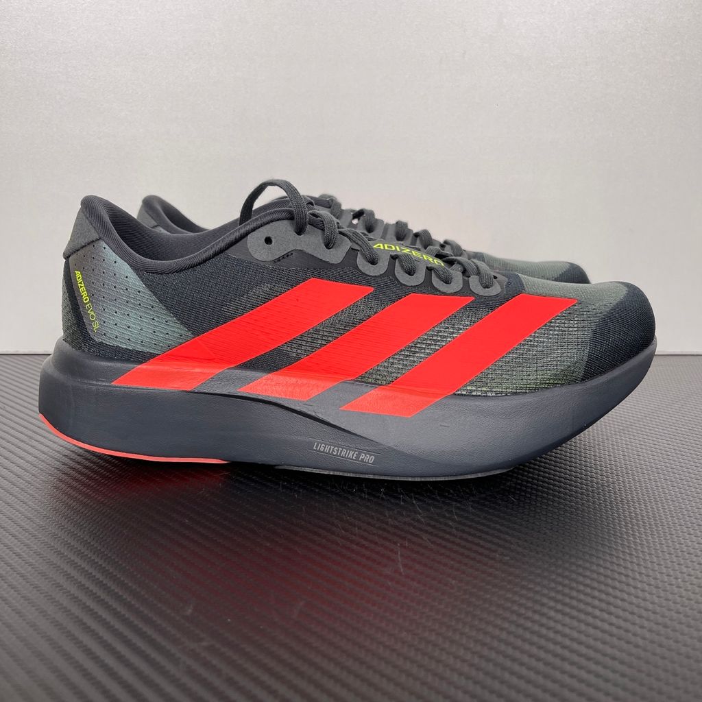 adidas Adizero EVO SL JR3414 Carbon Lucid Red Solar Slime Running Shoes