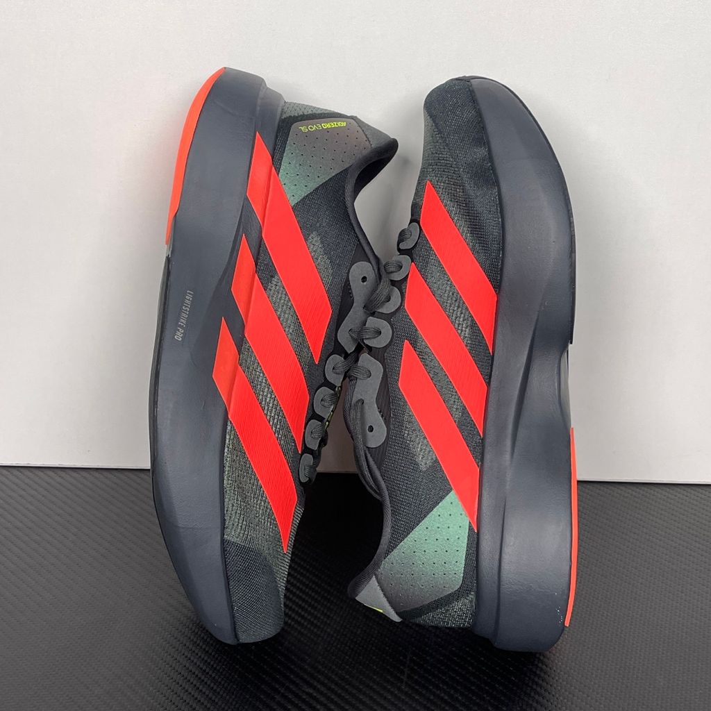 adidas Adizero EVO SL JR3414 Carbon Lucid Red Solar Slime Running Shoes