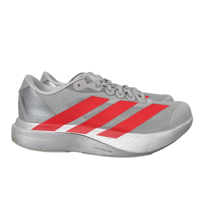adidas Adizero EVO SL KI3381 Silver Metallic Lucid Red Iron Metallic Running Shoes