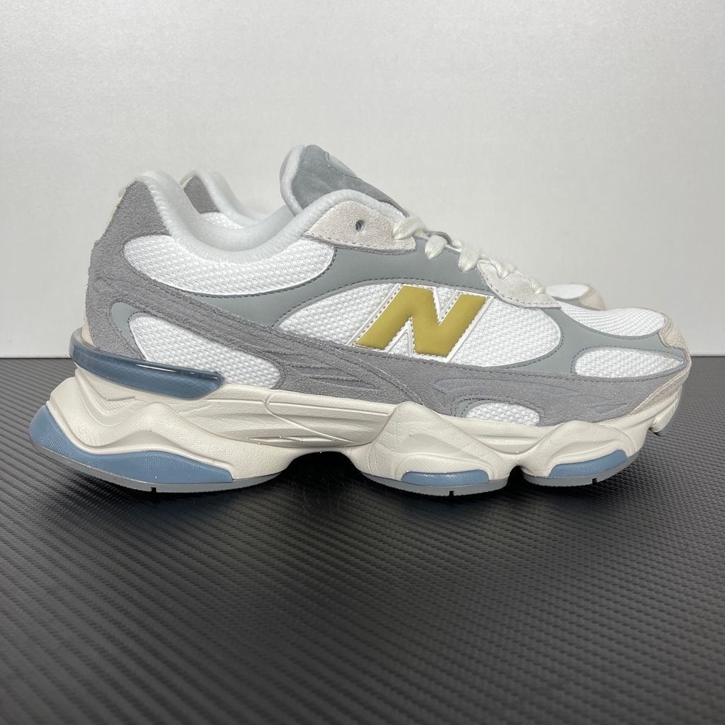 Shop New Balance Night Lights 9060R U90609BO in Sea Salt, Fresh Air and Slate Grey with suede and mesh upper, ABZORB cushioning and updated 9060R design.