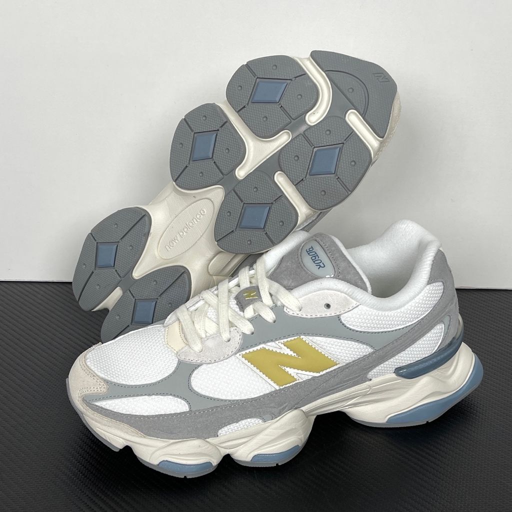 Shop New Balance Night Lights 9060R U90609BO in Sea Salt, Fresh Air and Slate Grey with suede and mesh upper, ABZORB cushioning and updated 9060R design.