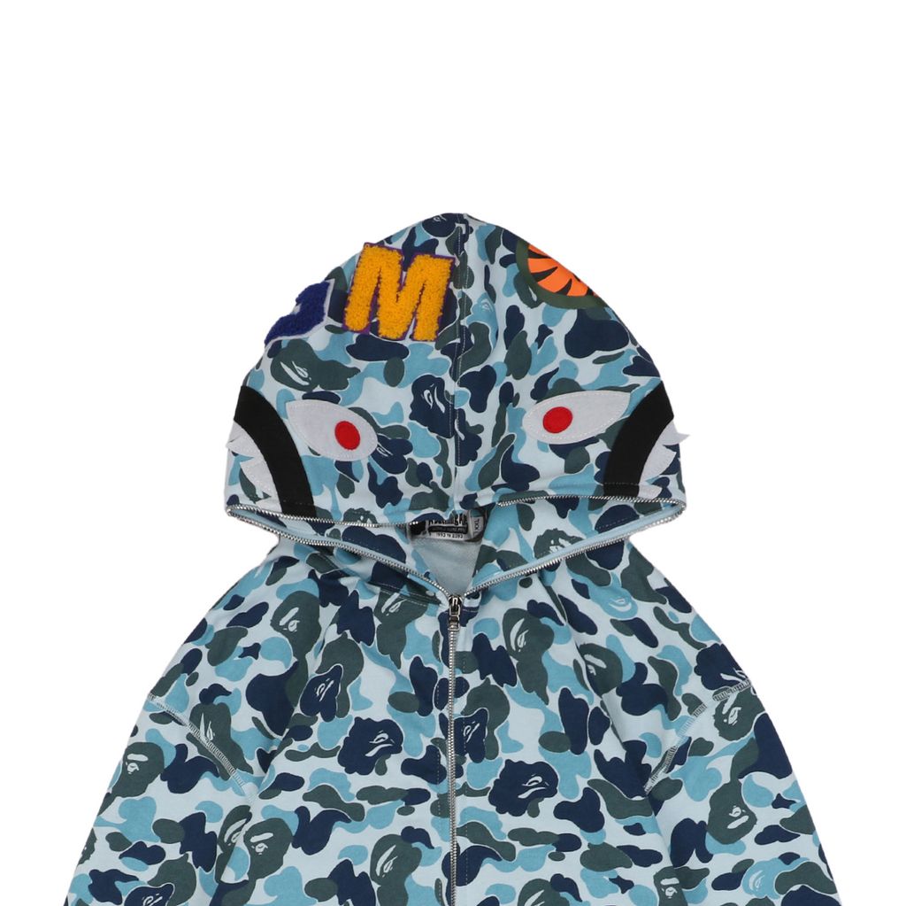 BAPE 24FW graffiti camo sweatshirt blue custom dyed soft fabric vintage inspired unisex pullover streetwear M-XXL