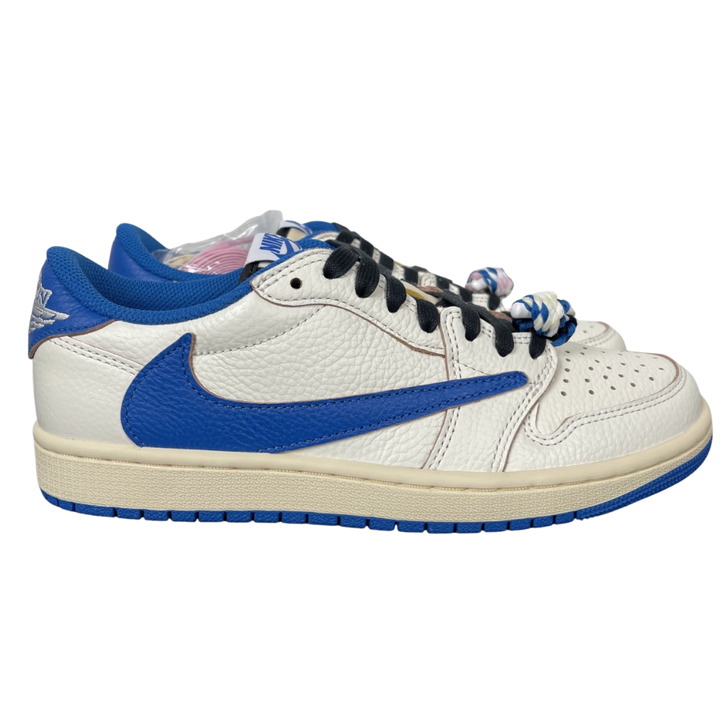 Fragment Design x Travis Scott Air Jordan 1 Low OG SP DM7866-104 Sail Military Blue