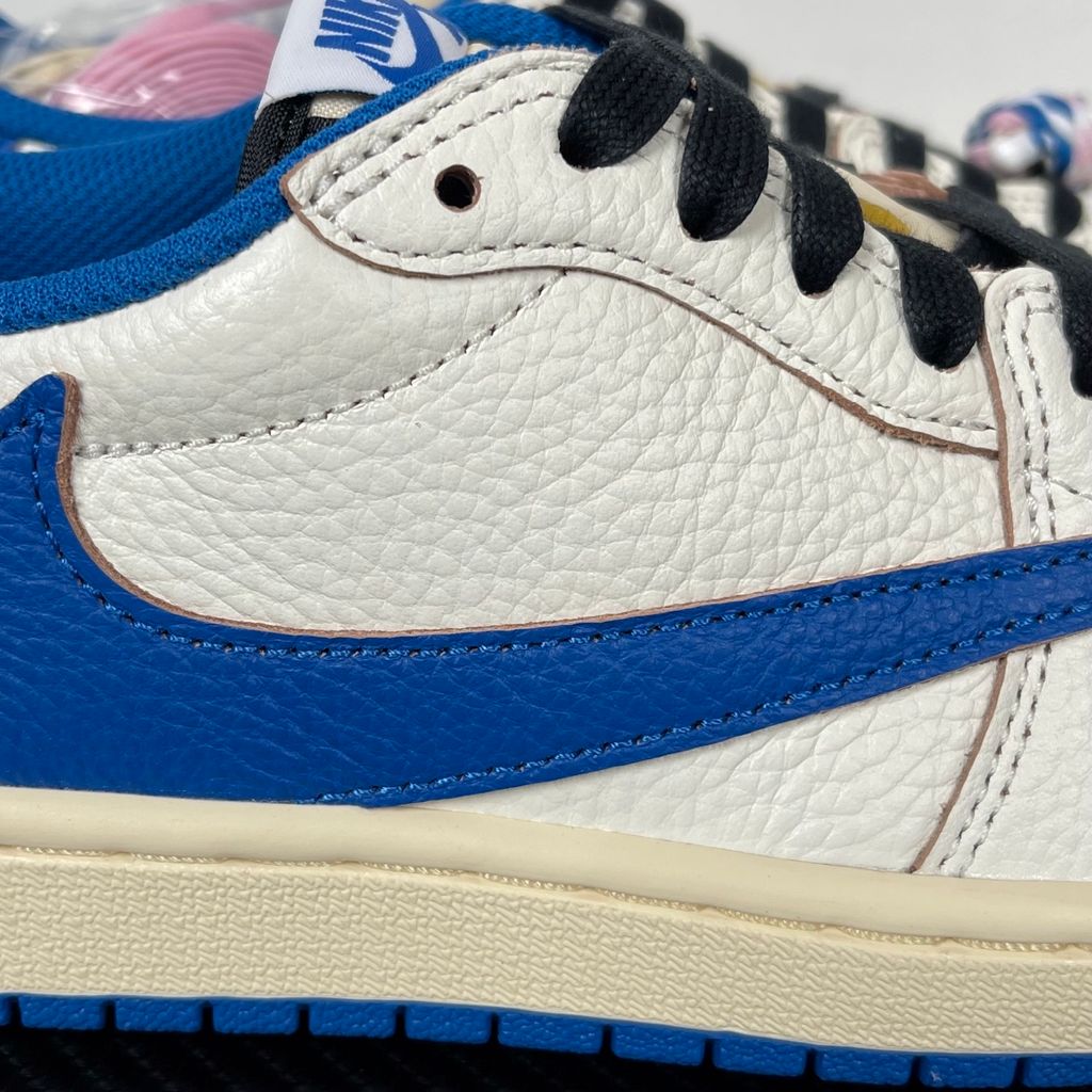 Fragment Design x Travis Scott Air Jordan 1 Low OG SP DM7866-104 Sail Military Blue