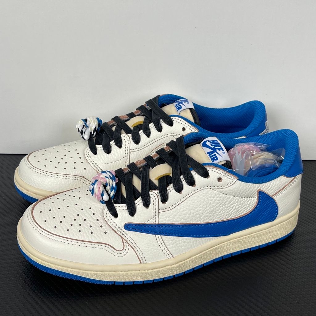 Fragment Design x Travis Scott Air Jordan 1 Low OG SP DM7866-104 Sail Military Blue