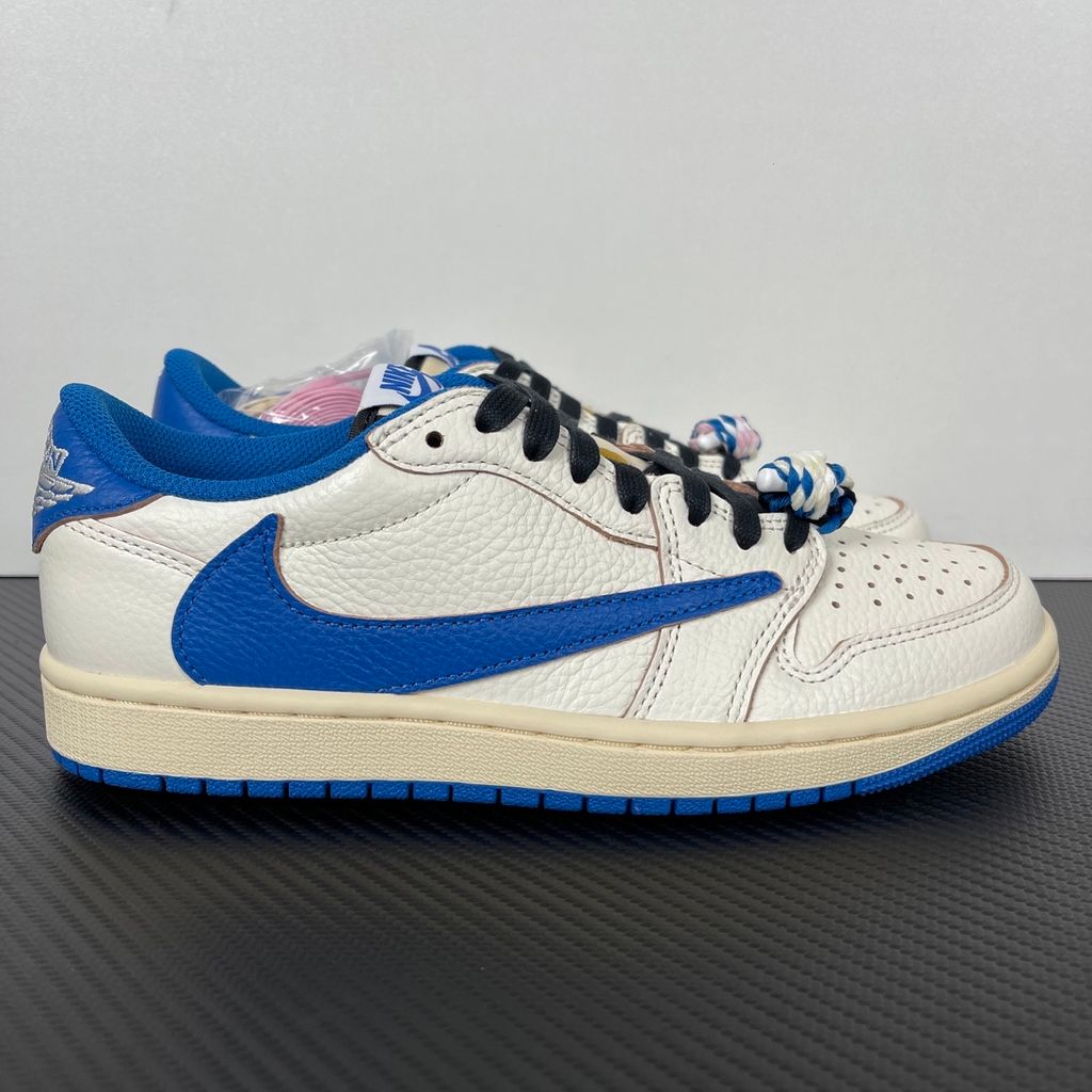 Fragment Design x Travis Scott Air Jordan 1 Low OG SP DM7866-104 Sail Military Blue