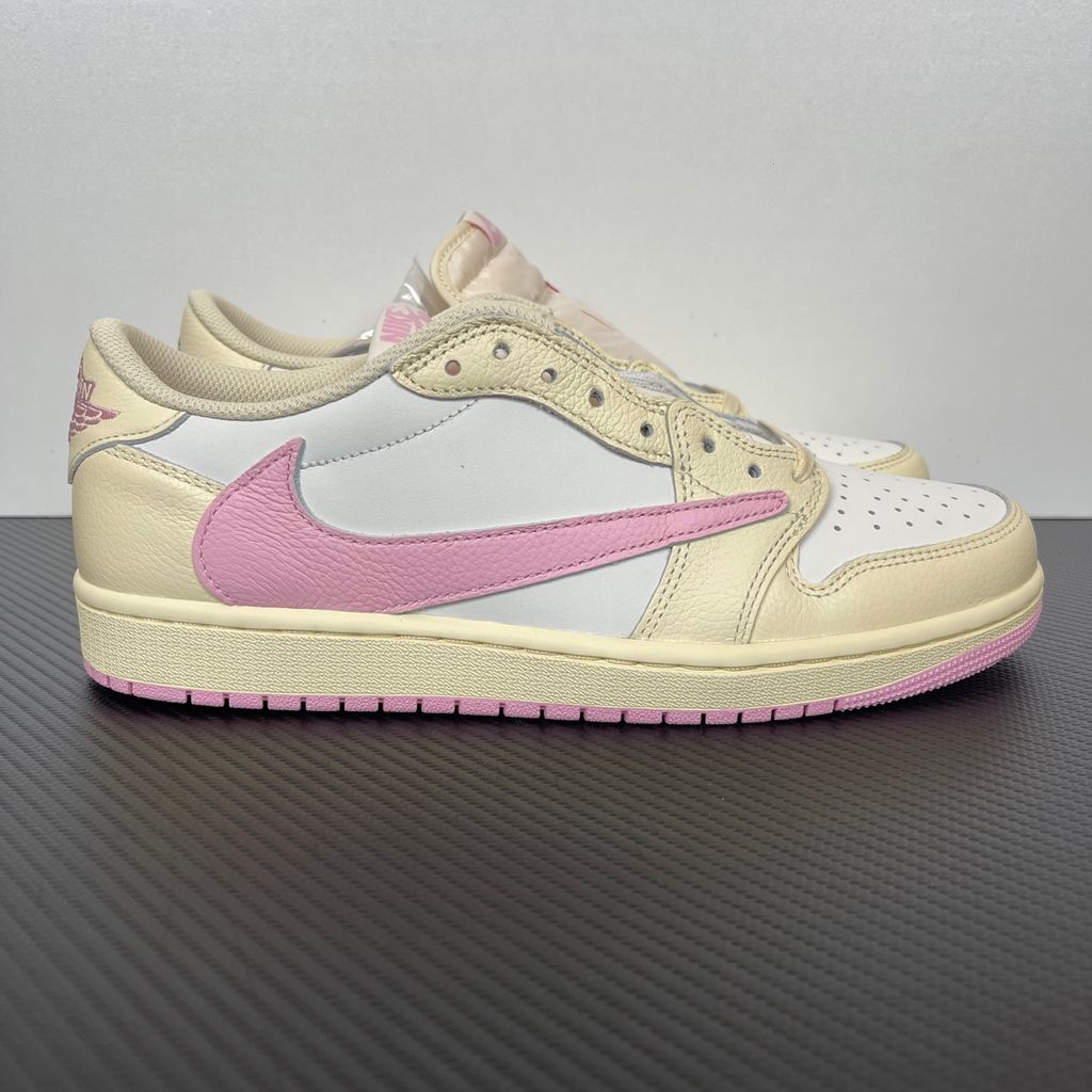 Travis Scott x Air Jordan 1 Low OG SP IQ7604-100 Muslin Shy Pink Sneakers