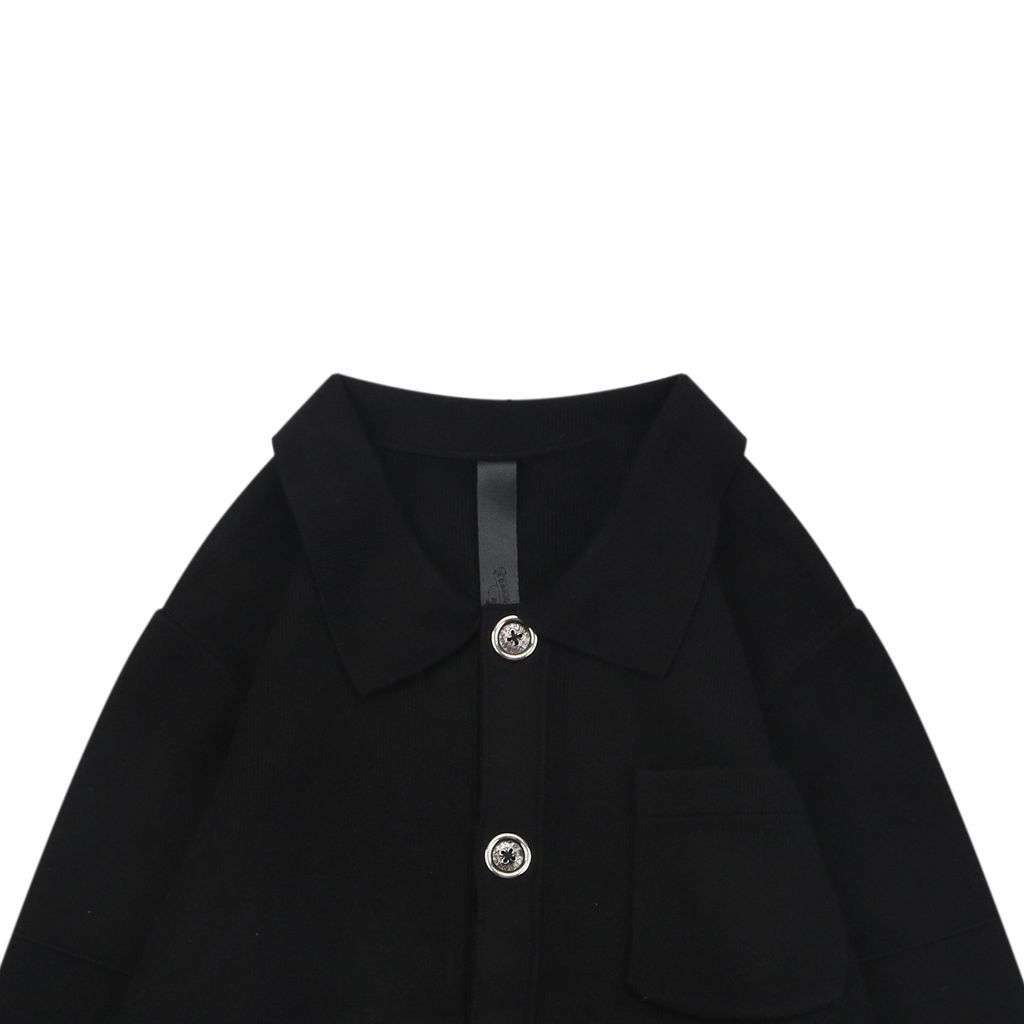 Chrome Hearts cross Sanskrit embroidered cardigan jacket high merino wool blend genuine sheepskin leather trim aged buttons luxury knitwear S-XL