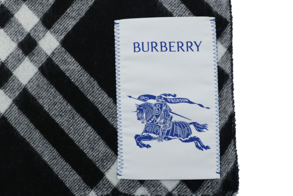 Burberry black check fringed scarf 100% Australian wool reversible classic plaid hand threaded edging unisex winter scarf 182x30cm