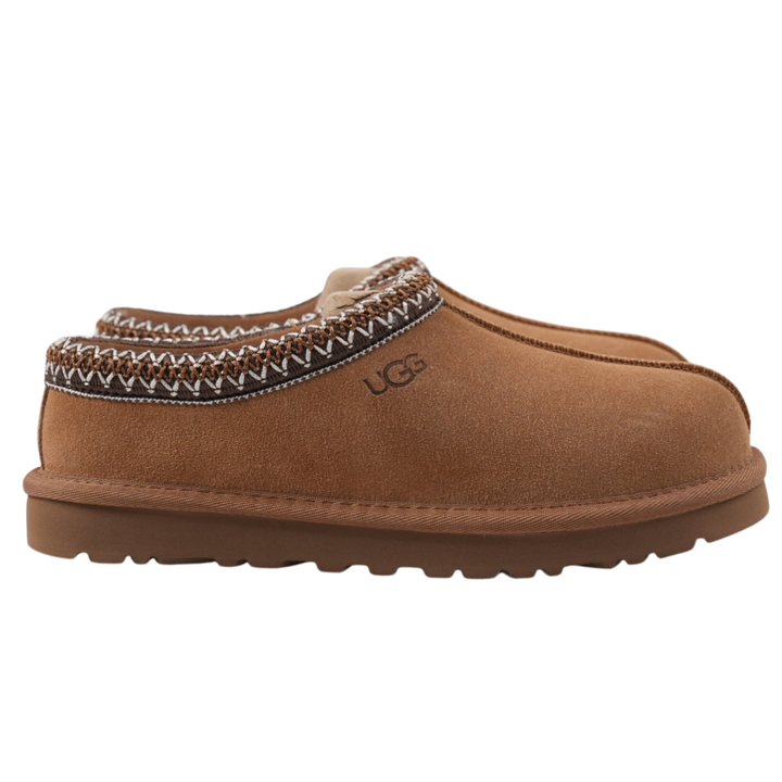 Shop UGG Women's Tasman II 1174470-CHE in Chestnut with suede upper, signature UGGbraid, 17mm sheepskin lining and Sugarcane EVA outsole.