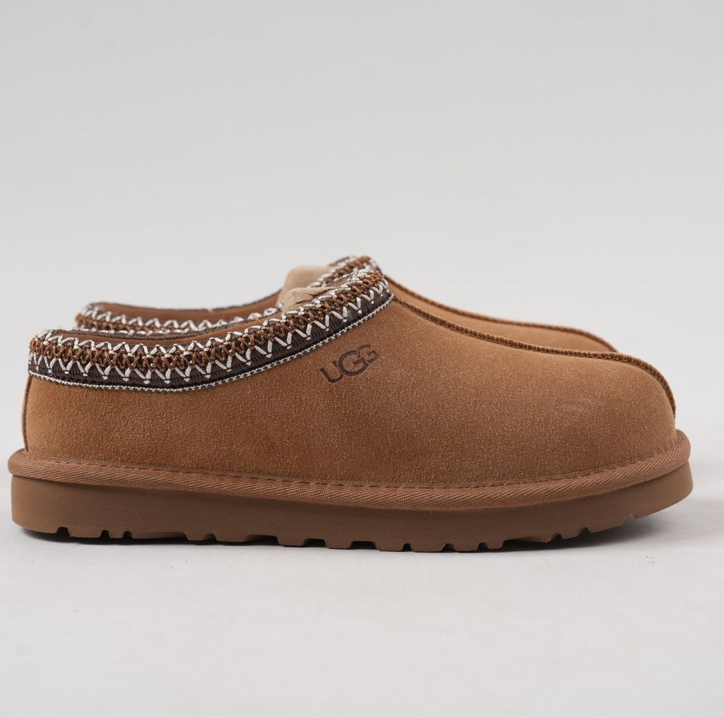 Shop UGG Women's Tasman II 1174470-CHE in Chestnut with suede upper, signature UGGbraid, 17mm sheepskin lining and Sugarcane EVA outsole.