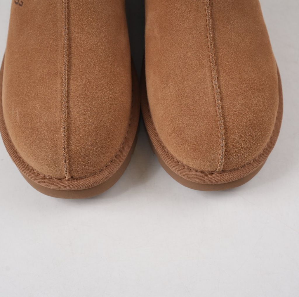 Shop UGG Women's Tasman II 1174470-CHE in Chestnut with suede upper, signature UGGbraid, 17mm sheepskin lining and Sugarcane EVA outsole.