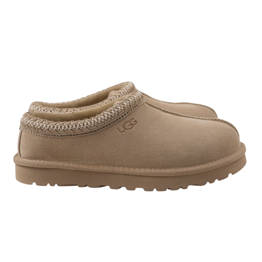 Shop UGG Women's Tasman II 1174470-MUSR in Mushroom suede with 17mm sheepskin lining, UGGbraid collar and lightweight Sugarcane EVA outsole.