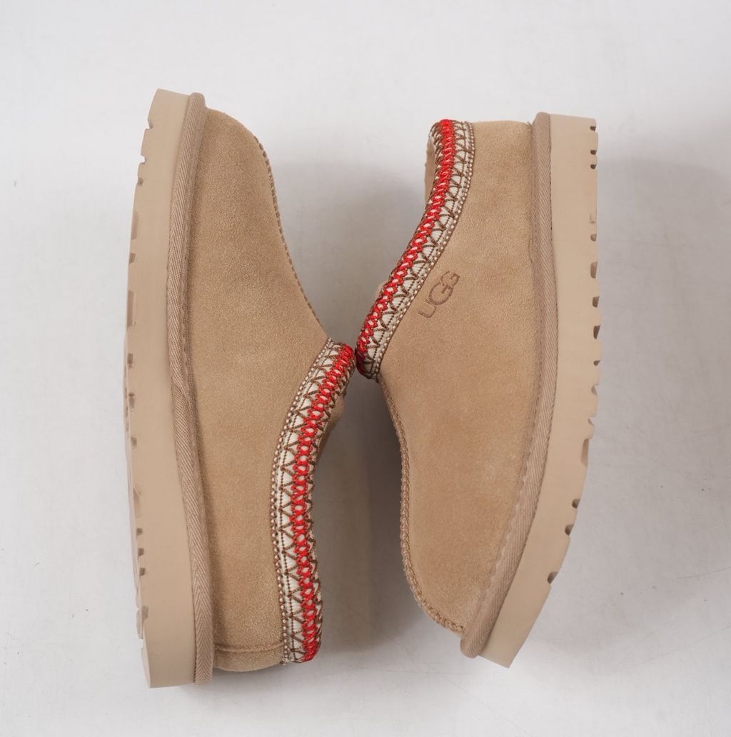 UGG Women's Tasman II 1174470-SDDR Sand Dark Cherry Suede Slippers