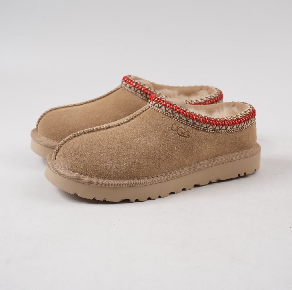 UGG Women's Tasman II 1174470-SDDR Sand Dark Cherry Suede Slippers