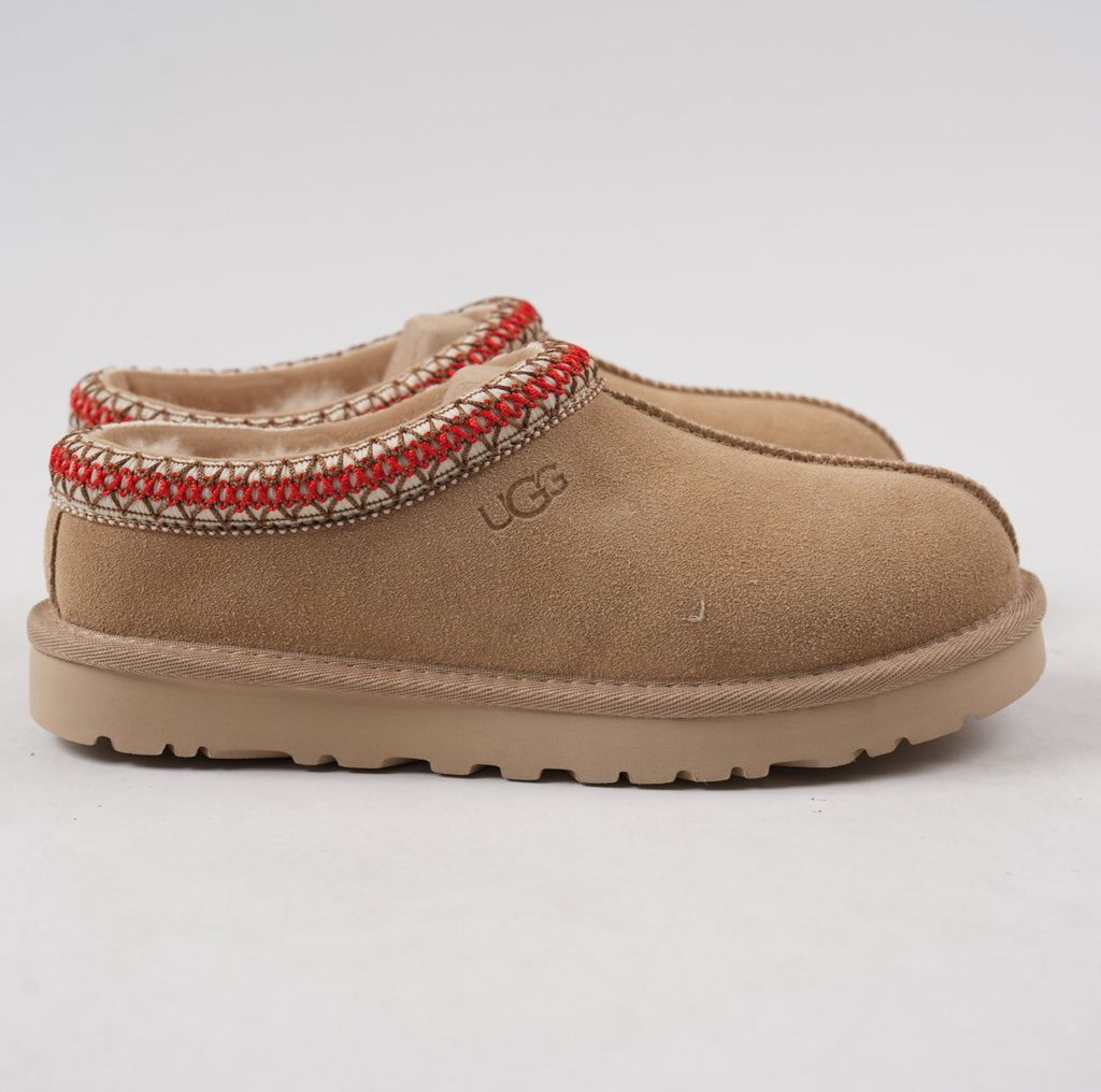 UGG Women's Tasman II 1174470-SDDR Sand Dark Cherry Suede Slippers