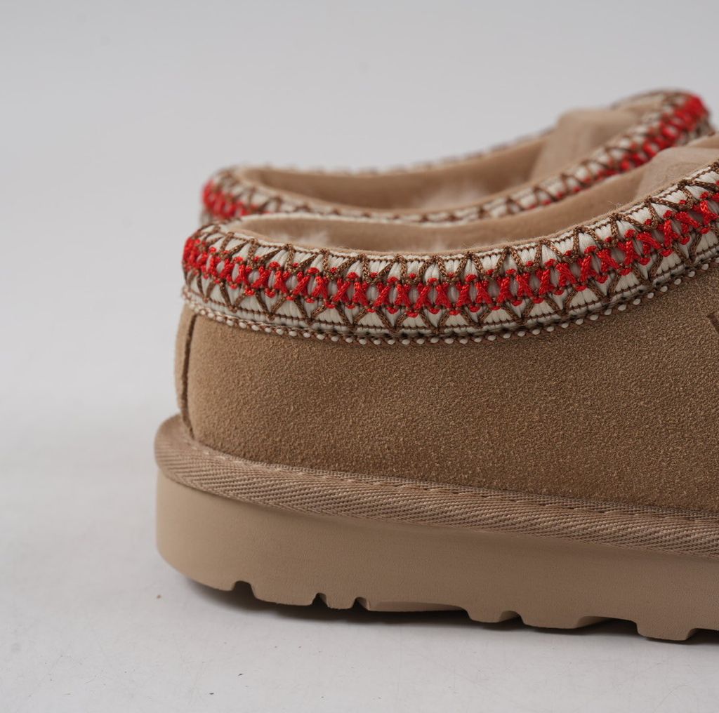 UGG Women's Tasman II 1174470-SDDR Sand Dark Cherry Suede Slippers