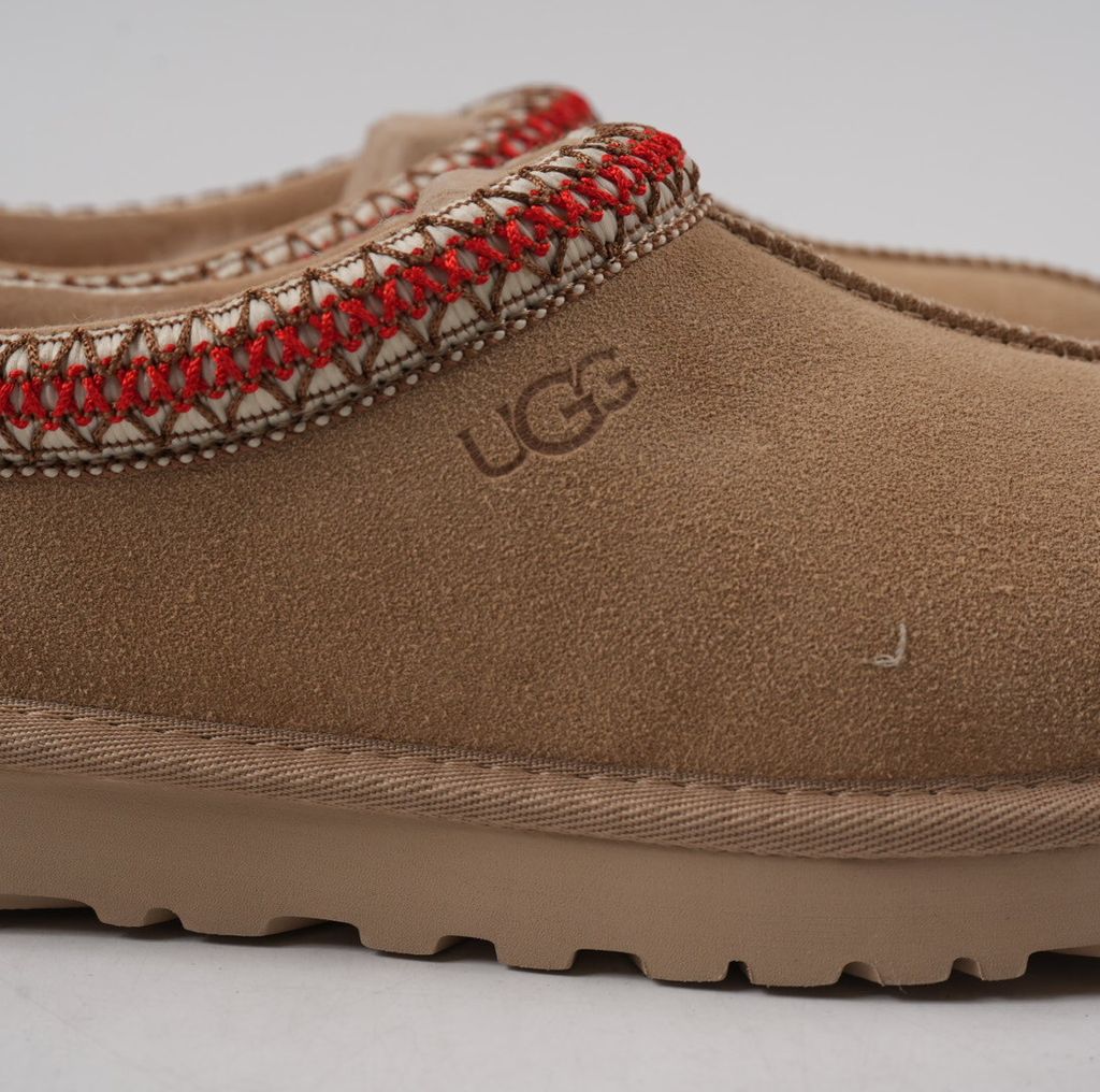 UGG Women's Tasman II 1174470-SDDR Sand Dark Cherry Suede Slippers
