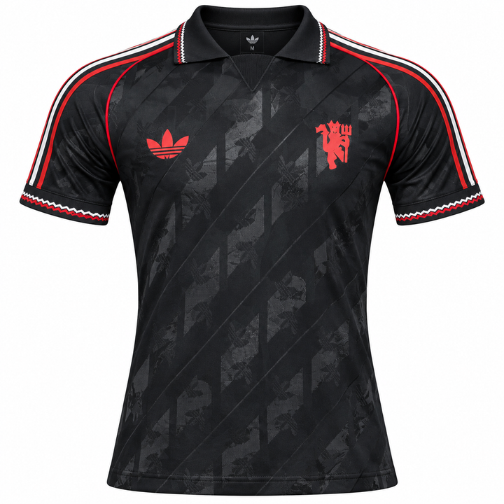 Manchester United retro black jersey classic football shirt vintage inspired soccer top sizes S-3XL