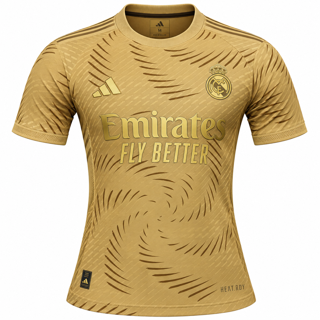 Real Madrid special edition gold player version jersey football shirt soccer top sizes S-3XL