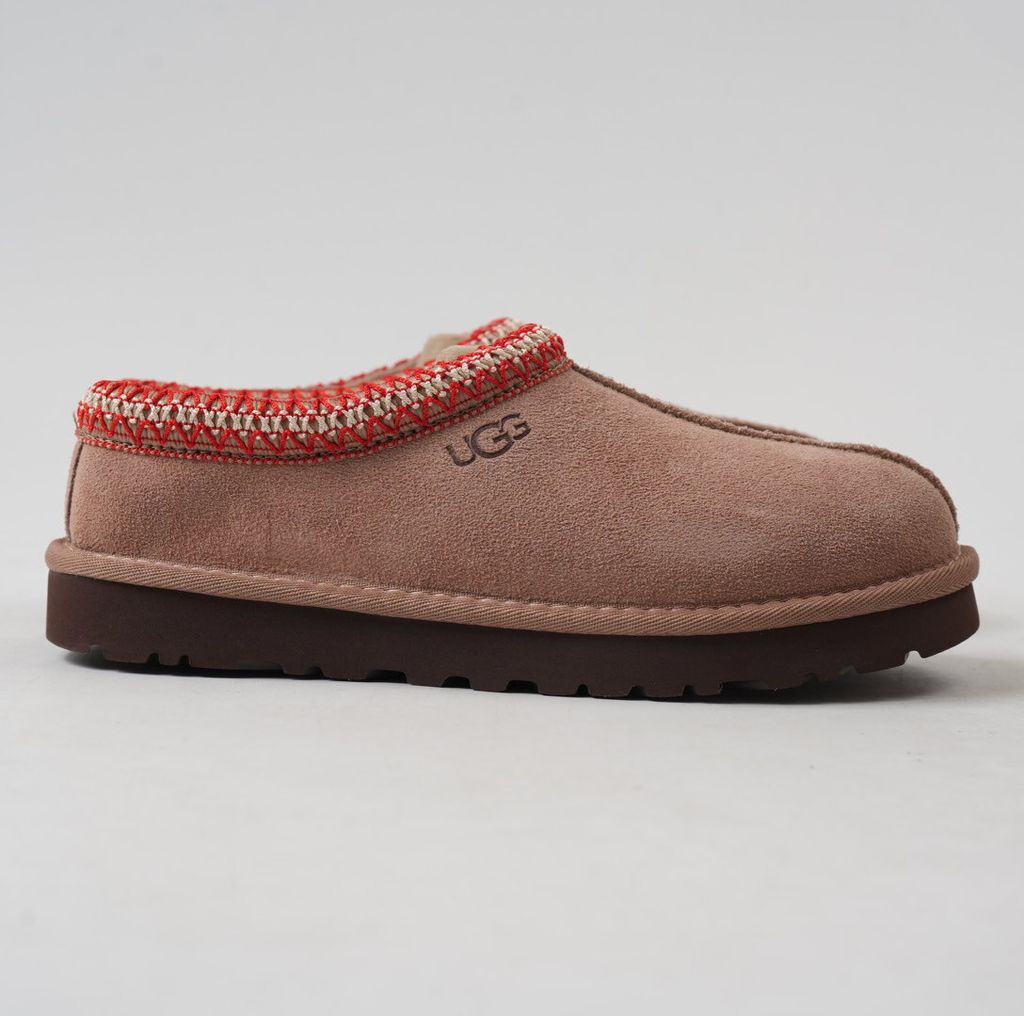 UGG Men's Tasman Outpost 1179050-RYK Rocky Oak Brown Waterproof Suede Slip-On Clog Slipper with 17mm Wool Blend Lining, Sugarcane EVA Midsole and White Spider Rubber Outsole