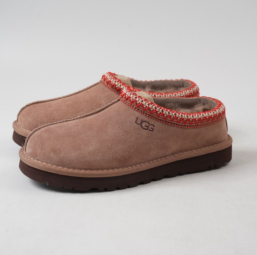 UGG Men's Tasman Outpost 1179050-RYK Rocky Oak Brown Waterproof Suede Slip-On Clog Slipper with 17mm Wool Blend Lining, Sugarcane EVA Midsole and White Spider Rubber Outsole